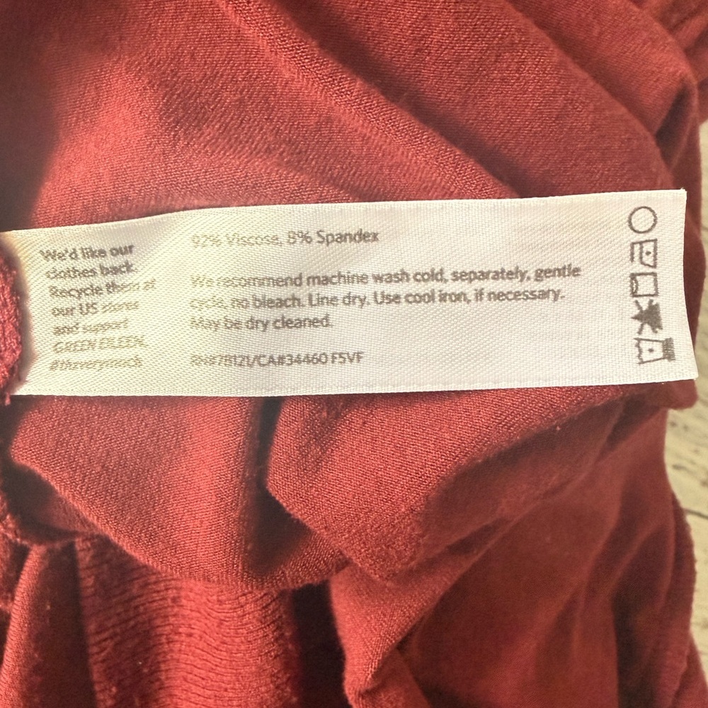 Eileen Fisher Women's Maroon Long Sleeve Full Body Shift Slip Dress Medium - Picture 5 of 7